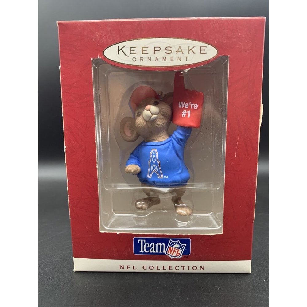 Vintage Hallmark Houston Oilers We're #1 Ornament NFL 1996